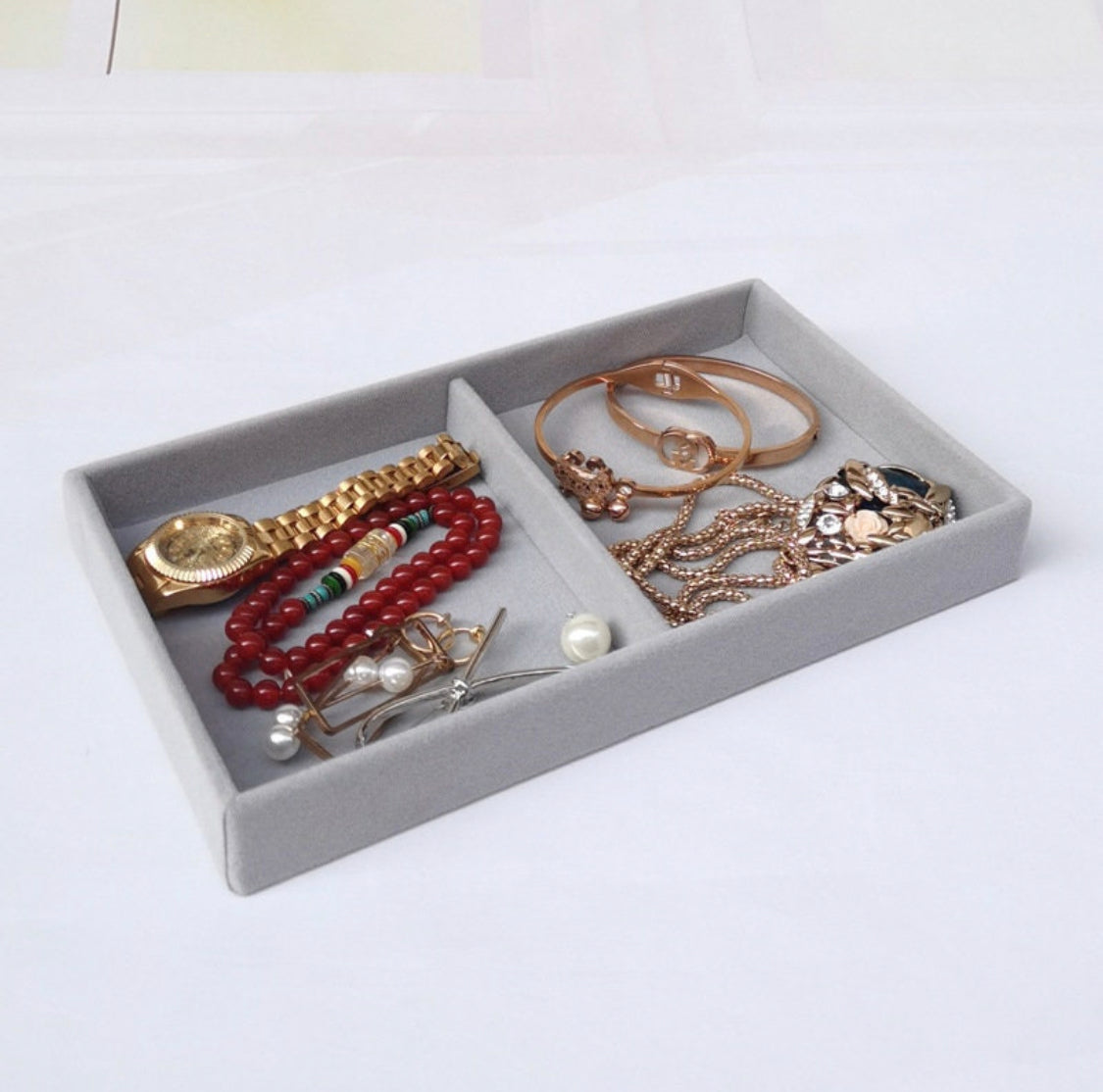 Handmade custom velvet jewelry organizer tray